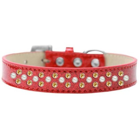 UNCONDITIONAL LOVE Sprinkles Ice Cream Pearl & Yellow Crystals Dog Collar, Red - Size 20 UN2435420